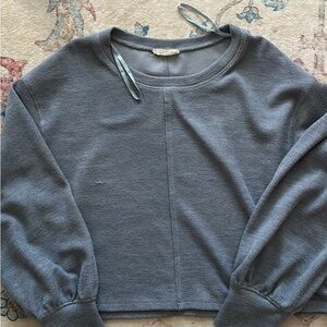 Blue Long Sleeve Knit Top